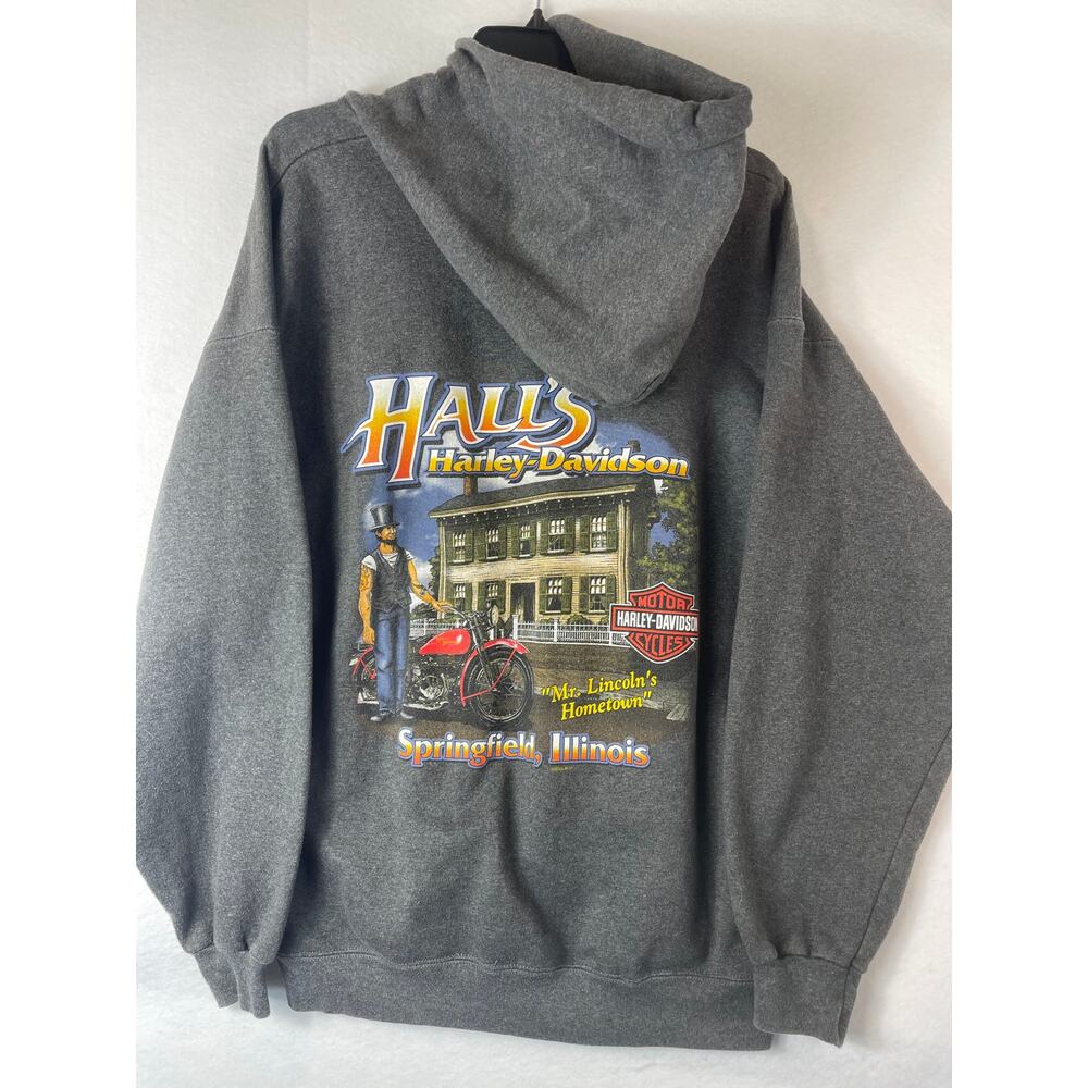 2006 CENTRAL HARLEY DAVIDSON Springfield IL HOODIE SWEATSHIRT MENS SZ L